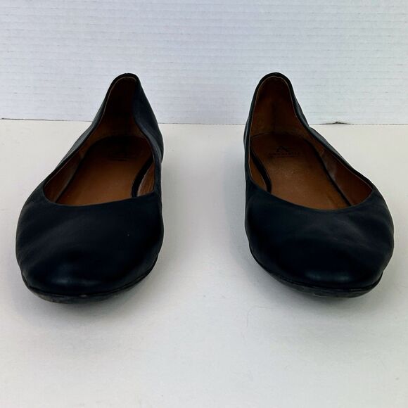 Aquatalia Black Full Leather Ballet Flats Made in Italy Classic Shoes Women's 8 - Picture 3 of 9